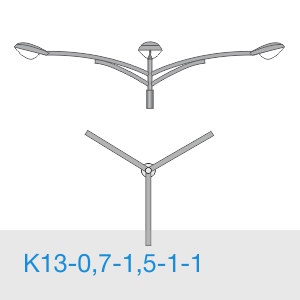 К13-0,7-1,5-1-1 консольный трехрожковый кронштейн